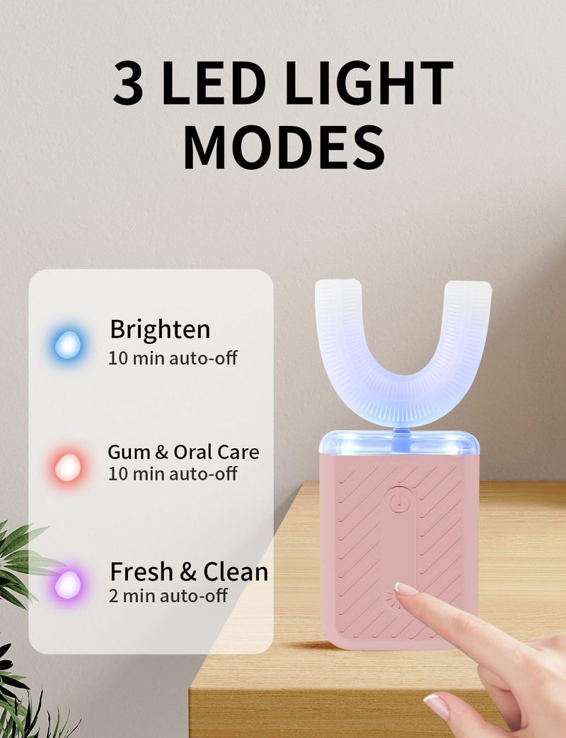 COOBOS U-Shaped Electric Toothbrush for Adults, Electric Toothbrush with 360° Automatic Cleaning, Travel-Friendly Oral Care Kit with IPX7 Waterproof - Image 5